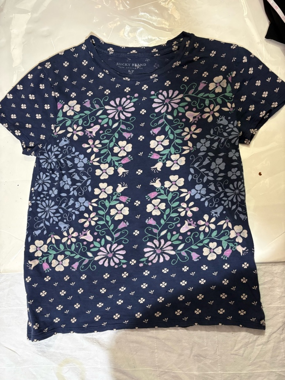 Lucky Brand Blue Floral Tee shirt